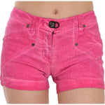 PLEIN SUD Chic Pink Mid Waist Mini Shorts PLEIN SUD Pale Violet Red