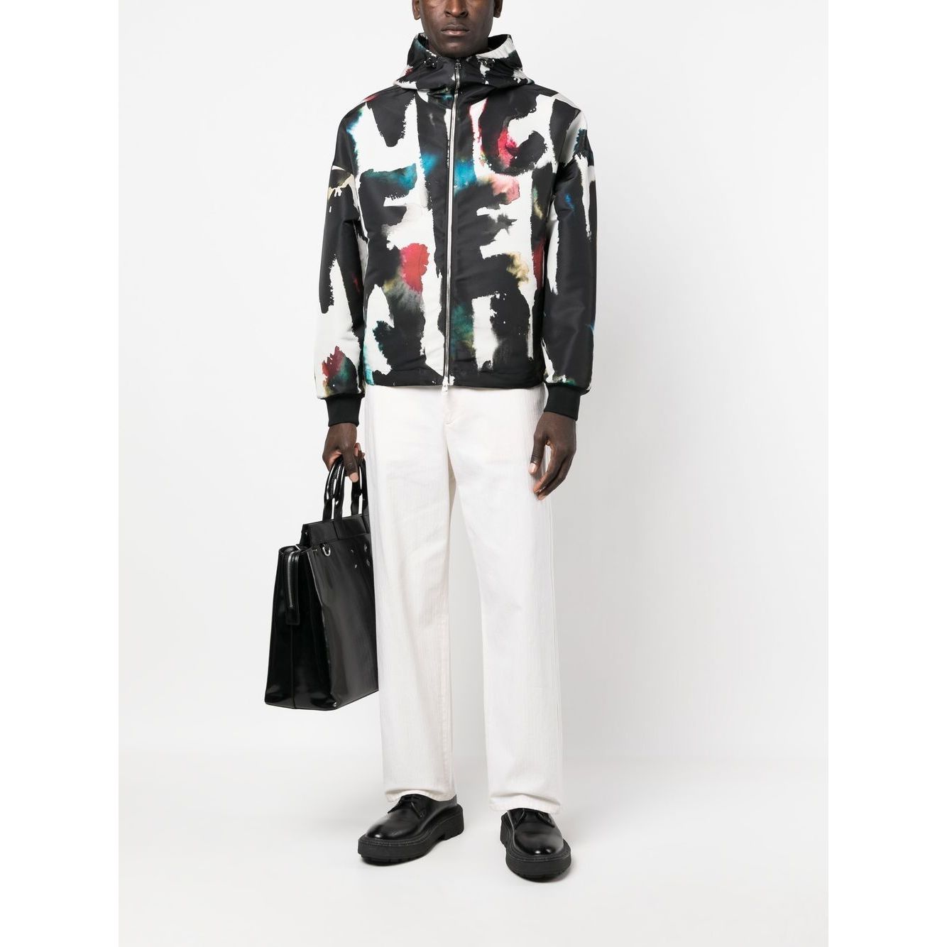Alexander McQueen Graffiti-print Hooded Windbreaker Jackets