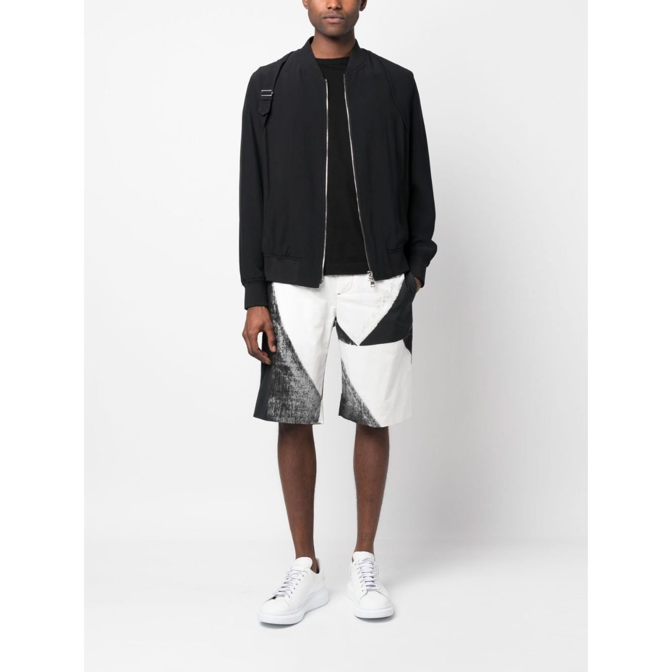 Alexander McQueen abstract-print cotton bermuda shorts