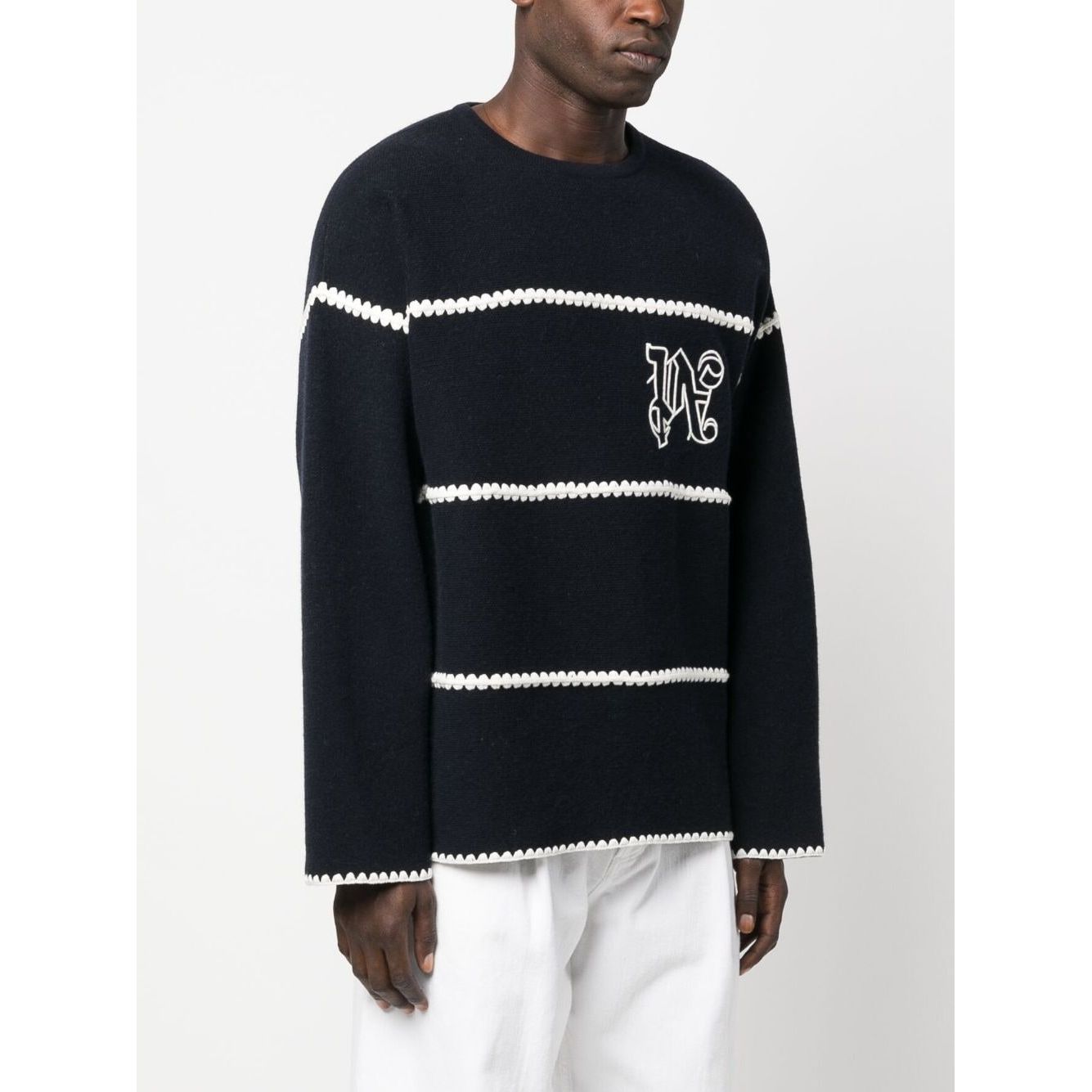 Palm Angels Sweaters Blue Topwear