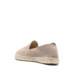 Manebí MANEBI Flat shoes Dove Grey suede espadrilles with braided raffia sole and taupe beige slip-on style.