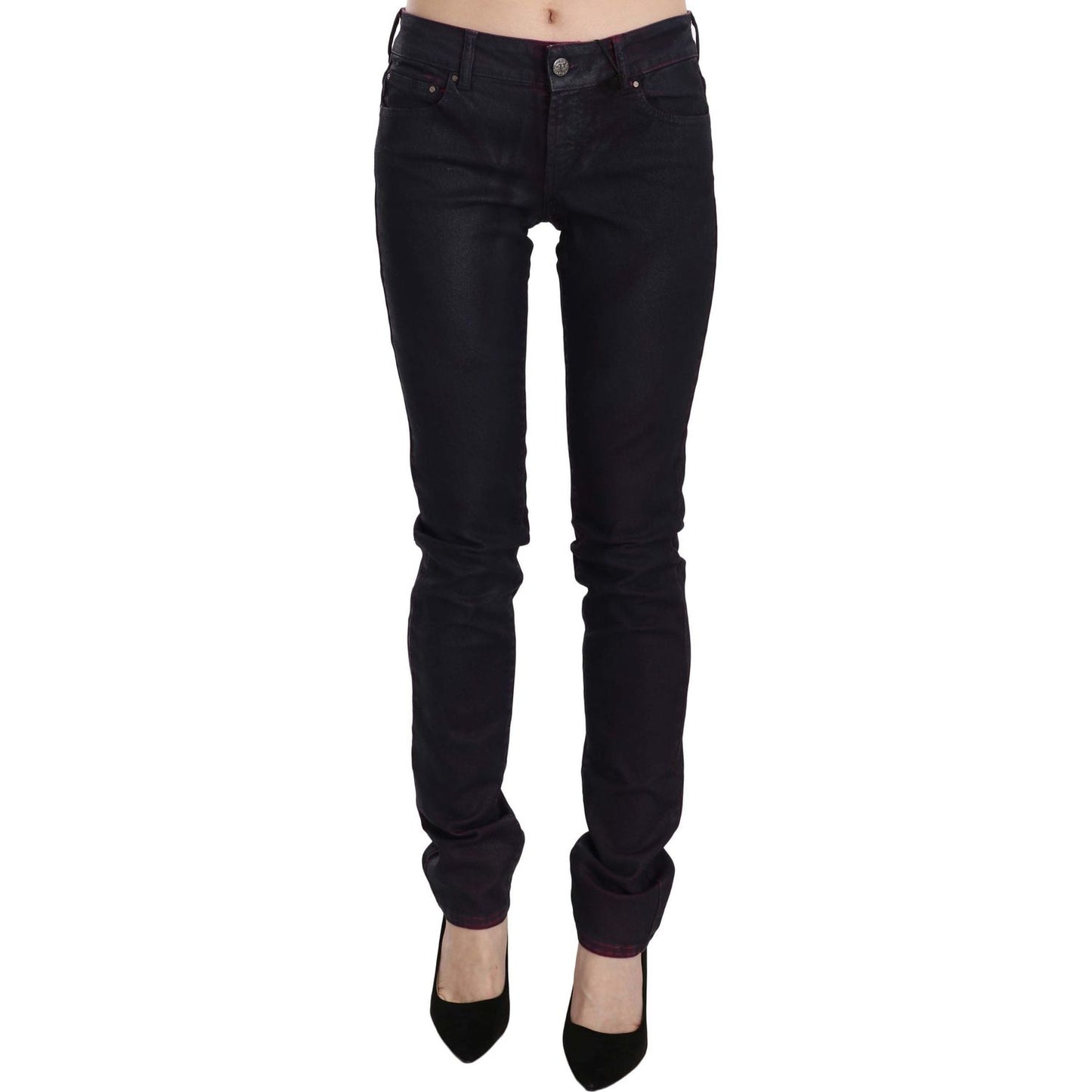 Just Cavalli Black Cotton Low Waist Skinny Denim Pants Jeans & Pants
