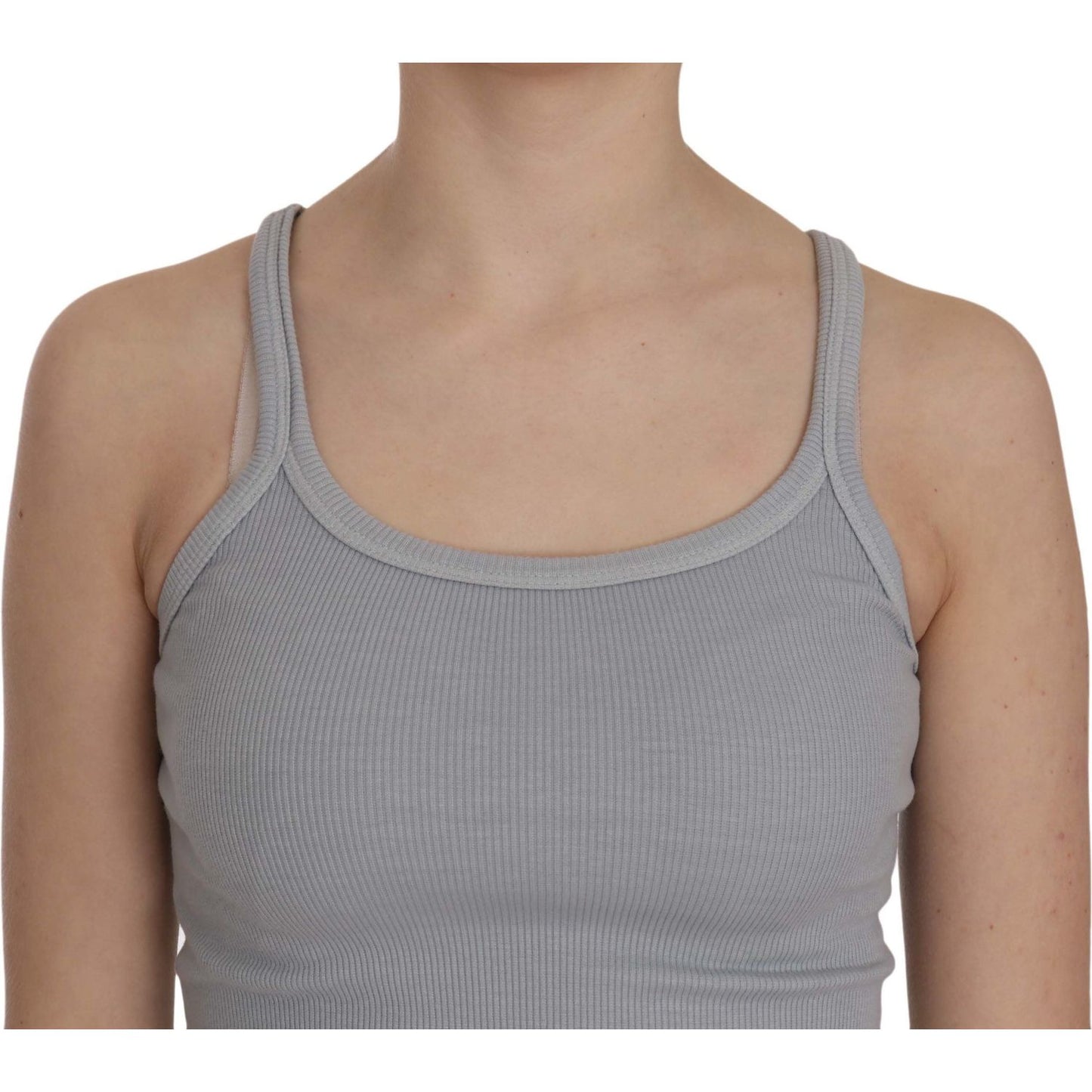 PINK MEMORIES Light Grey Sleeveless Spaghetti Strap Blouse TSH3916-38
