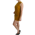 Dolce & Gabbana Mustard Velvet Shift Mini Dress Dolce & Gabbana Sienna