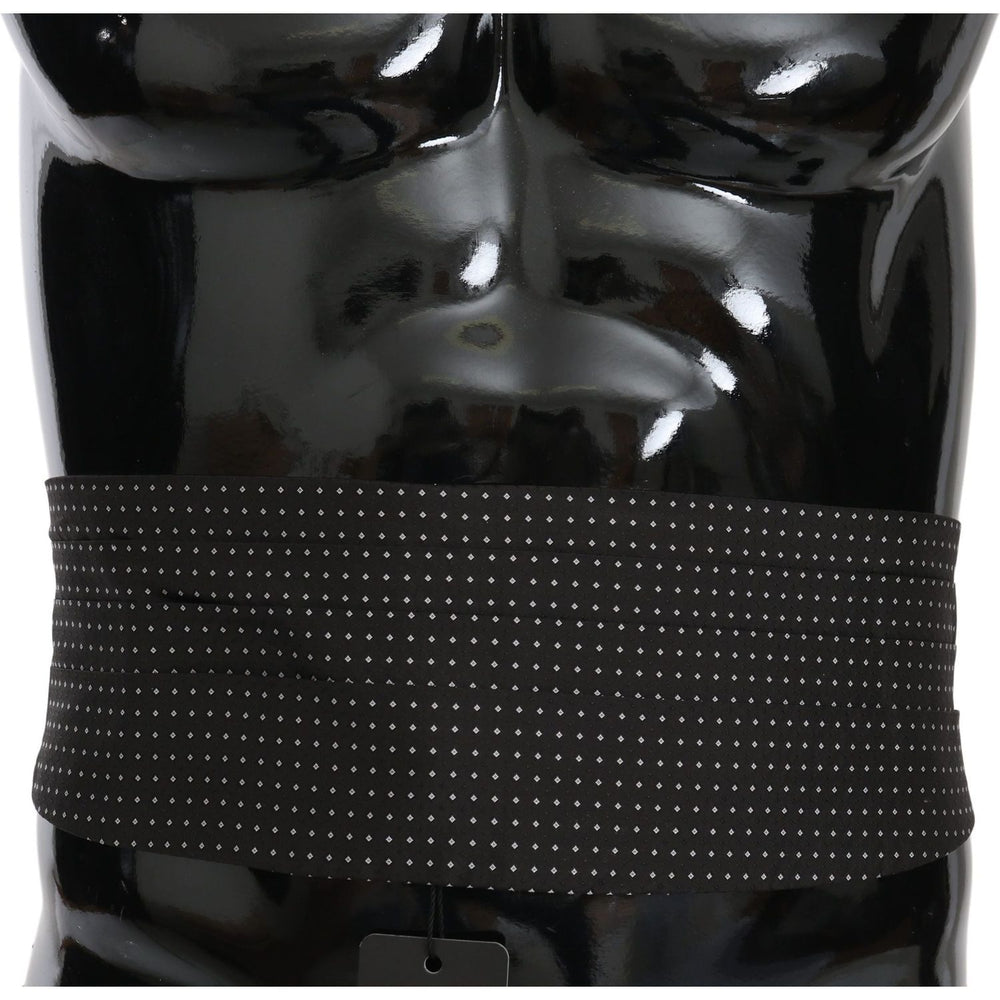 Dolce & Gabbana Elegant Black Dotted Silk Cummerbund Dolce & Gabbana Black