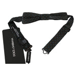 Dolce & Gabbana Elegant Silk Gray Patterned Bow Tie Bow Tie Dolce & Gabbana Dark Slate Gray