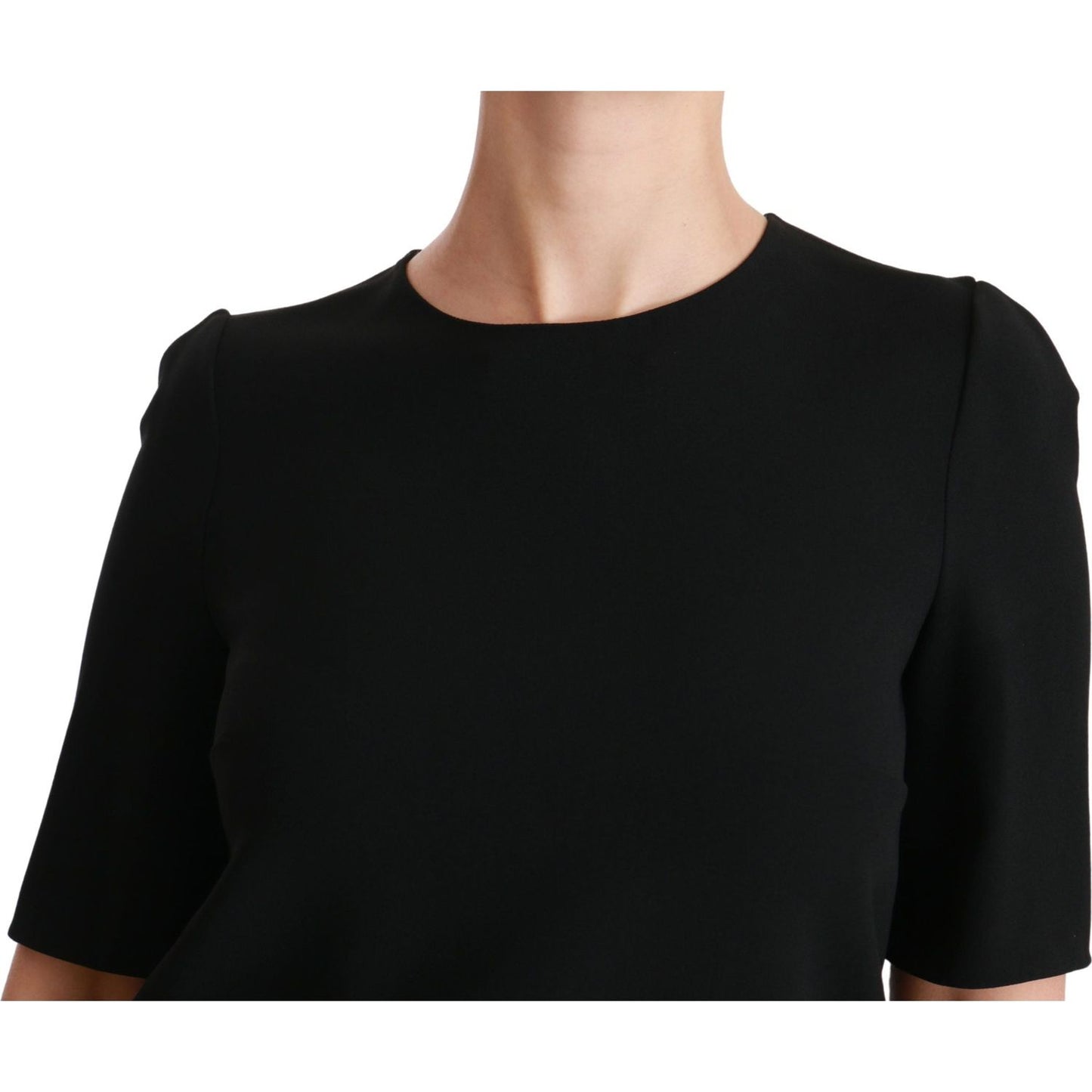 Dolce & Gabbana Black Short Sleeve Casual Top Stretch Blouse TSH4490-40