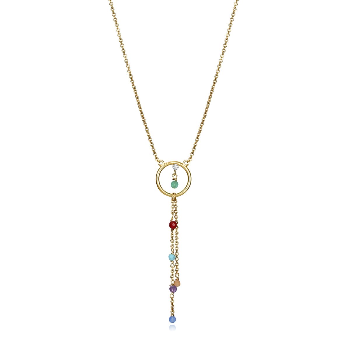 Elegant gold necklace with colorful gemstone accents, featuring the VICEROY JEWELS Mod. 13007C100-59. Designed for ladies, crafted in silver 925°.