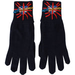 Dolce & Gabbana Blue Virgin Wool Unisex Gloves Dolce & Gabbana Black