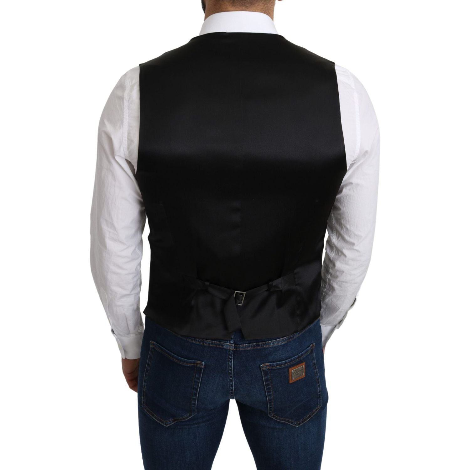 Dolce & Gabbana Gray 100% Silk Formal Coat Vest