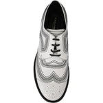 Dolce & Gabbana Elegant White Leather Derby Shoes Dolce & Gabbana Black