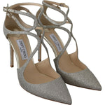 Jimmy Choo Platinum Ice Lancer Leather Pumps - Elegance Refined Jimmy Choo Dim Gray