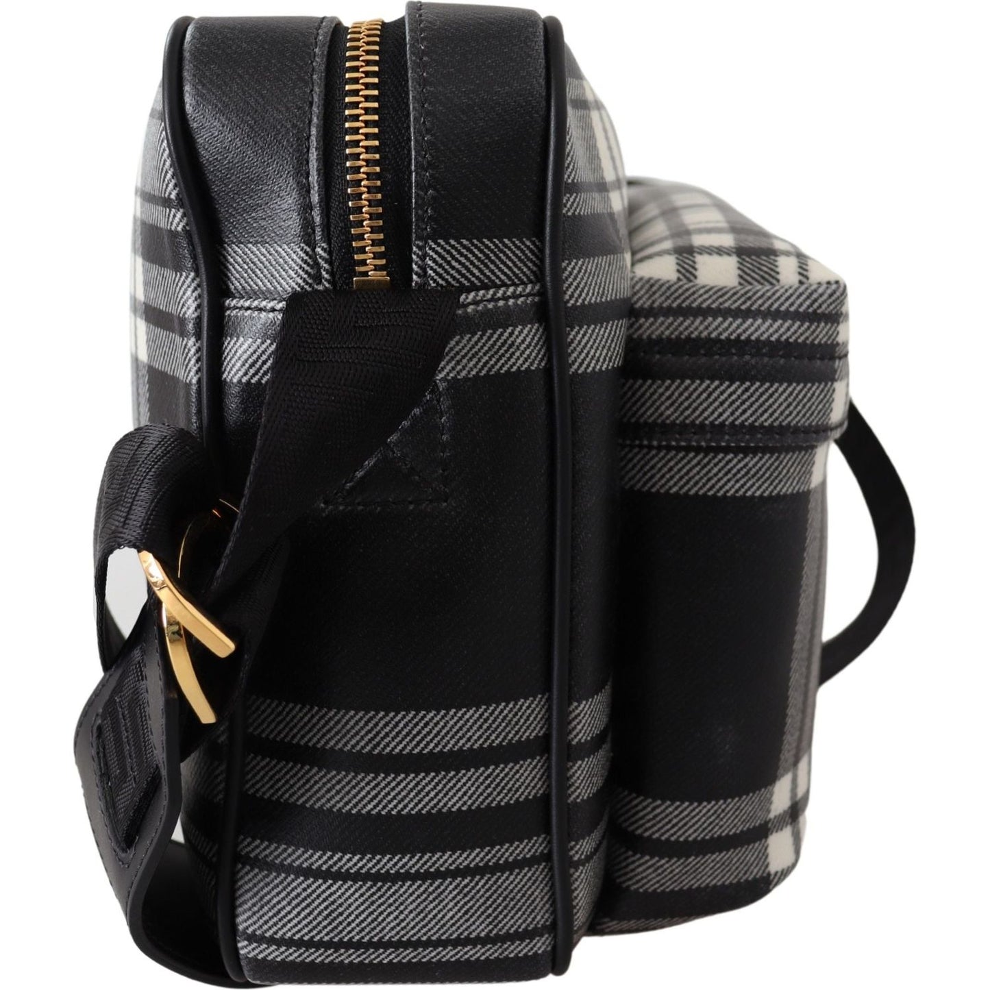 Versace Elegant Grey Leather Crossbody Bag 8054716390919