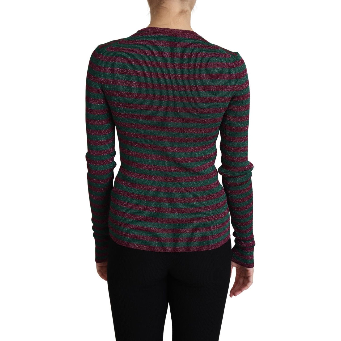 Dolce & Gabbana Multicolor Stripes Crew Neck Pullover Sweater TSH4773-42