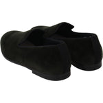 Dolce & Gabbana Elegant Green Velvet Loafers Dolce & Gabbana Black
