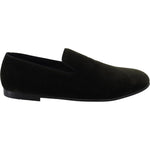 Dolce & Gabbana Elegant Green Velvet Loafers Dolce & Gabbana Black