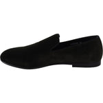 Dolce & Gabbana Elegant Green Velvet Loafers Dolce & Gabbana Black