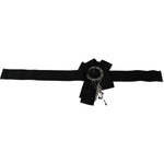 Dolce & Gabbana Black Crystal Brooch Wide Wai SATORIA Belt SMY100474-38