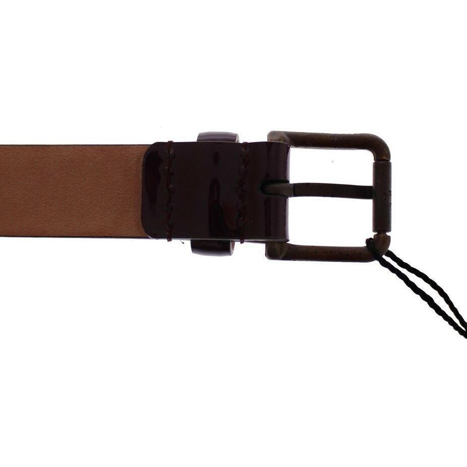 Dolce & Gabbana Purple Leather Logo Cintura Gürtel Belt Belt