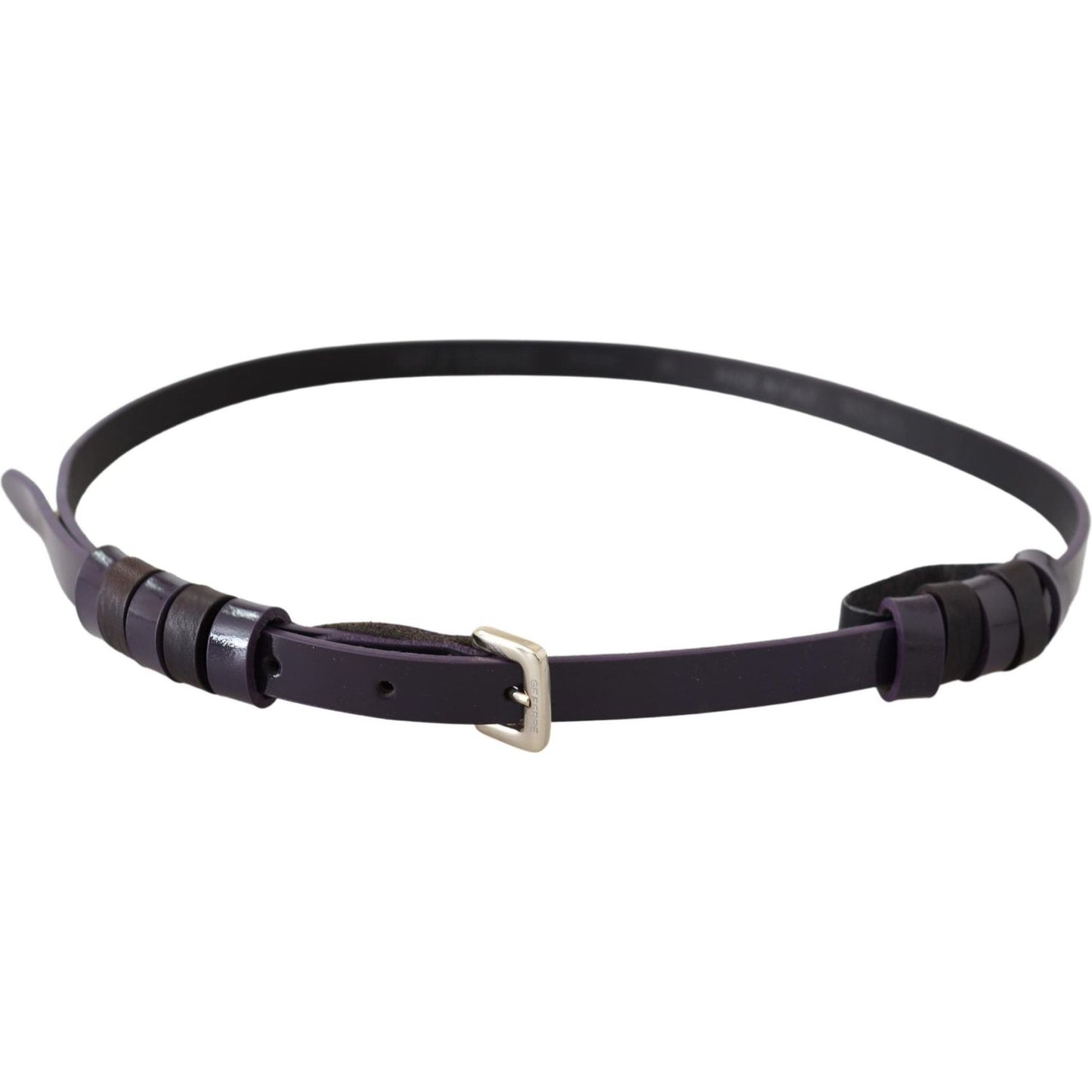 GF Ferre Black Leather Thin Gold Metal Chrome Buckle Belt BEL8029-85