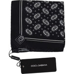 Dolce & Gabbana Elegant Silk Patterned Pocket Square Dolce & Gabbana Black