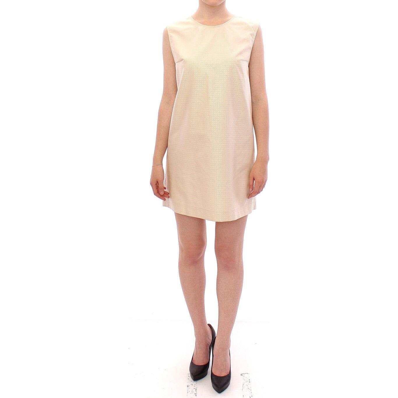 Andrea Incontri Beige Sleeveless Shift Mini Dress