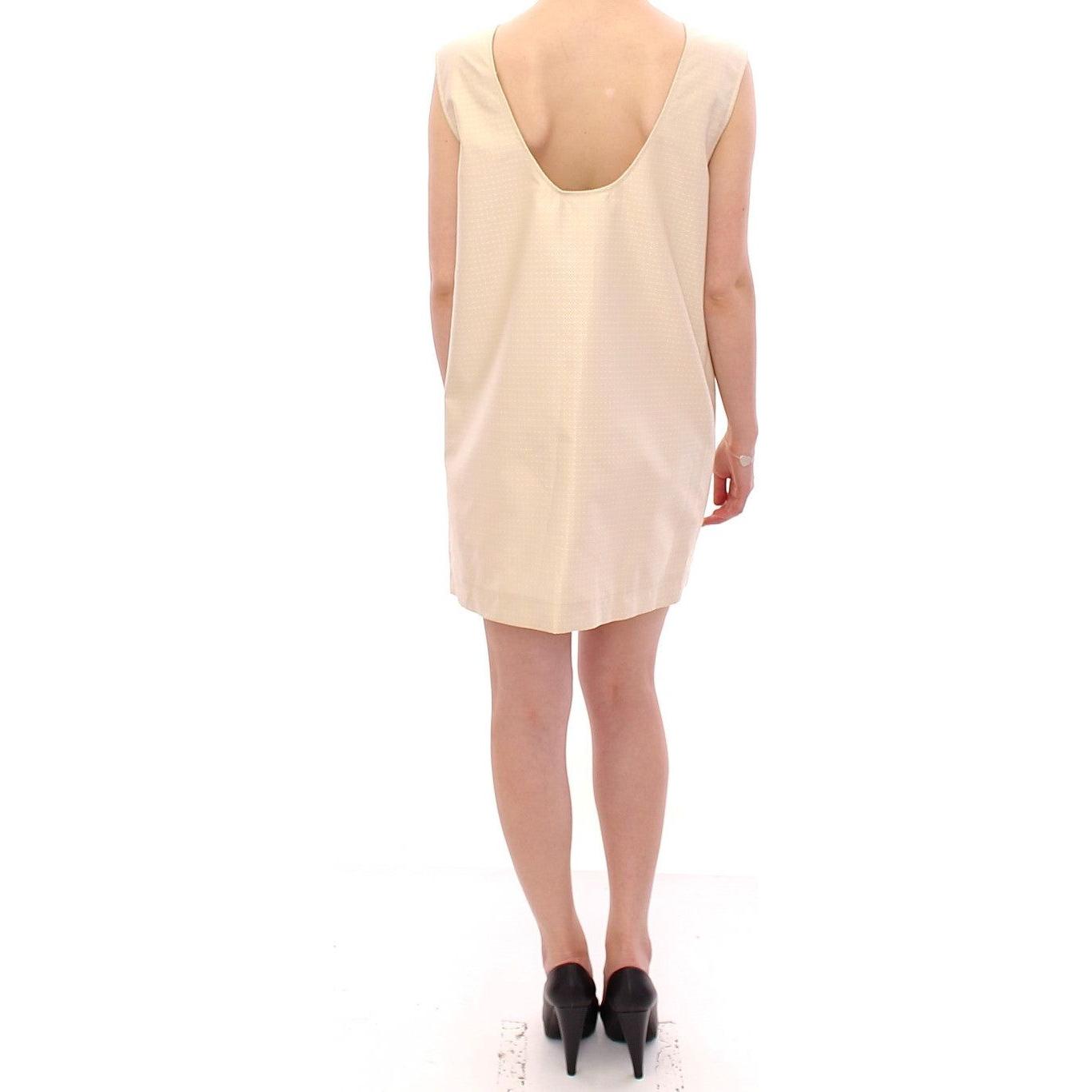 Andrea Incontri Beige Sleeveless Shift Mini Dress
