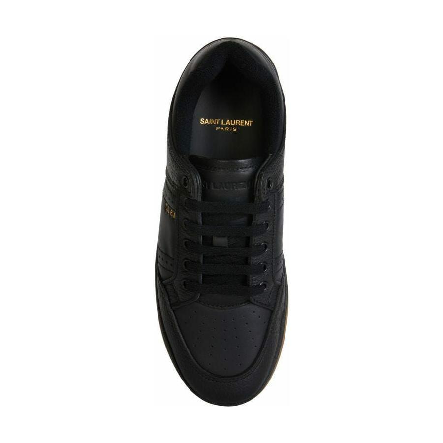 Saint Laurent Black Calf Leather Low Top Sneakers MAN SNEAKERS