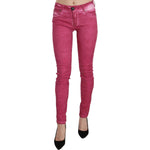 Dolce & Gabbana Chic Pink Mid Waist Skinny Pants Jeans & Pants Dolce & Gabbana Maroon