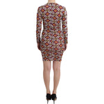 GF Ferre Multicolor Longsleeved Viscose Shift Dress SIG11519-1