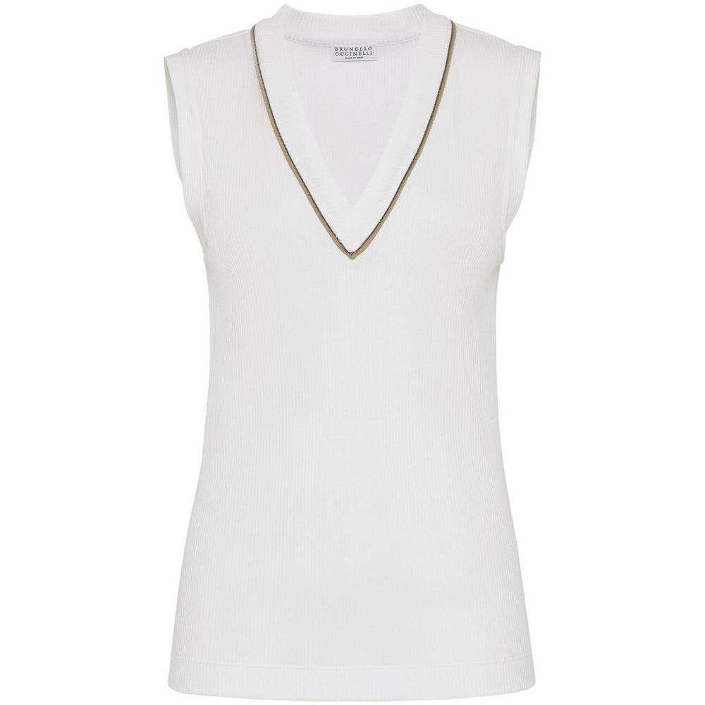 Brunello Cucinelli Top White MG902FP312COW29-P25