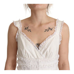 Dolce & Gabbana White Cotton Tiered Long Maxi A-line Dress DR28641 - 40