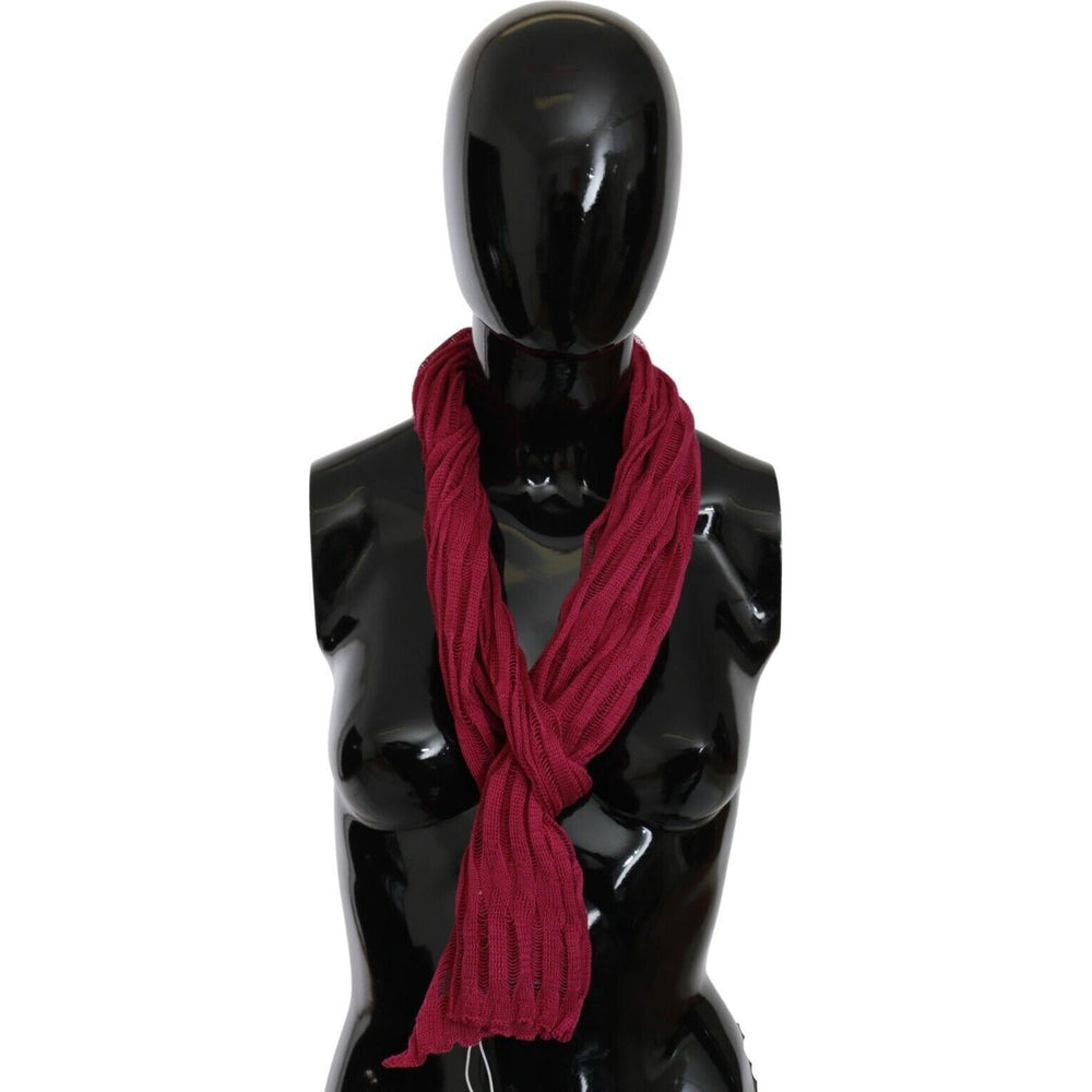 John Galliano Bordeaux Neck Wrap Shawl Foulard Scarf MS1622