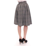 NOEMI ALEMÁN Elegant Gray Checkered Wool Shorts Skirt NOEMI ALEMÁN Dim Gray
