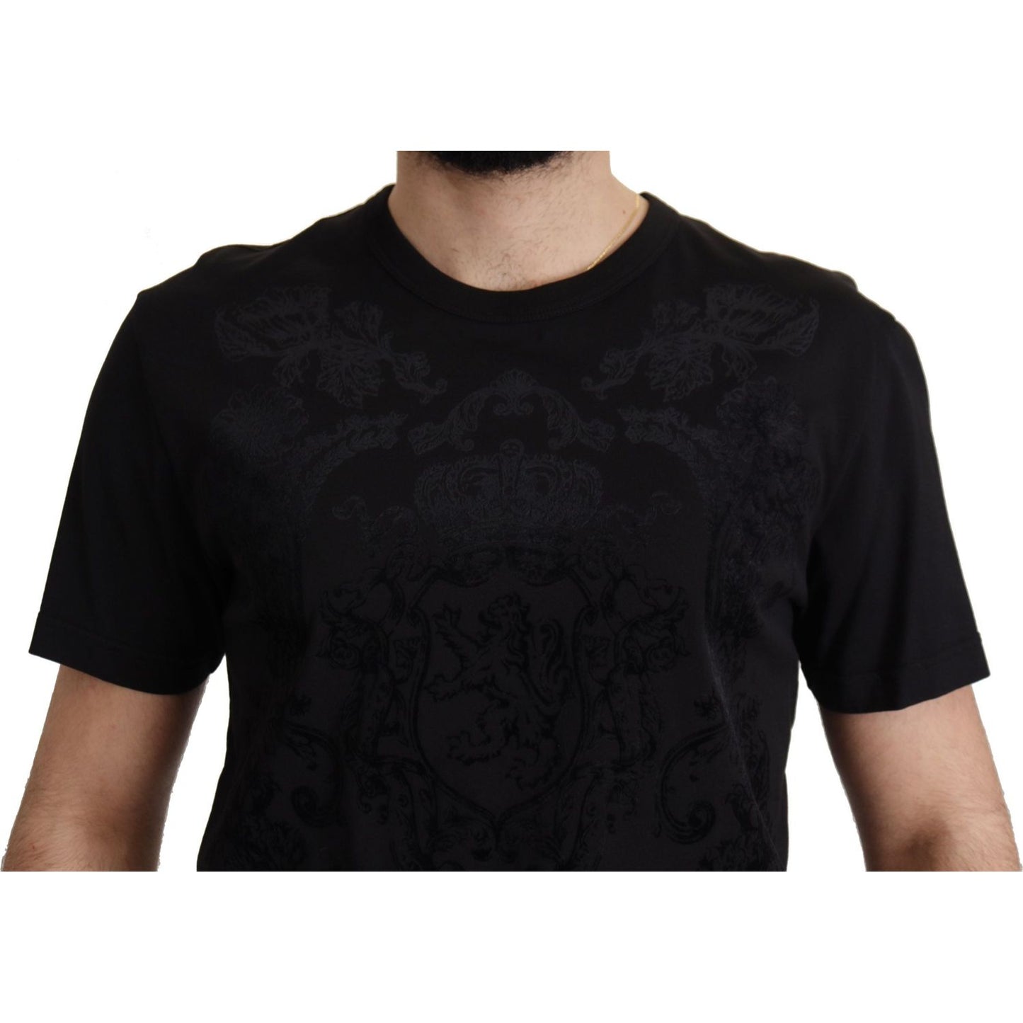 Dolce & Gabbana Black DG Baroque Cotton Crewneck T-shirt