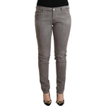 Acht Gray Cotton Low Waist Skinny Push Up Denim Jeans