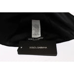 Dolce & Gabbana Elegant Black Floral Wool Cloche Hat Hat Dolce & Gabbana Black