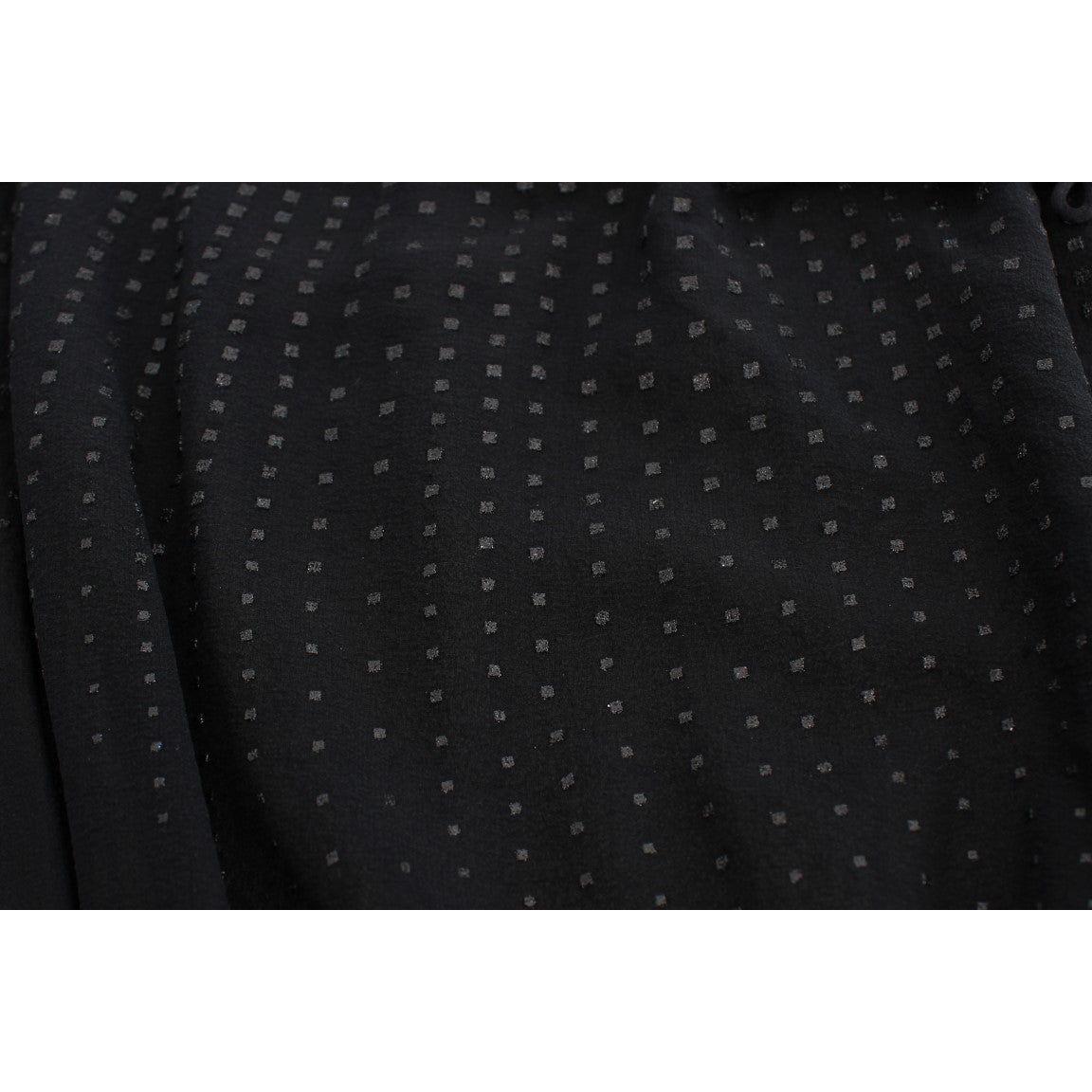 Exte Black Neck Wrap Top Blouse