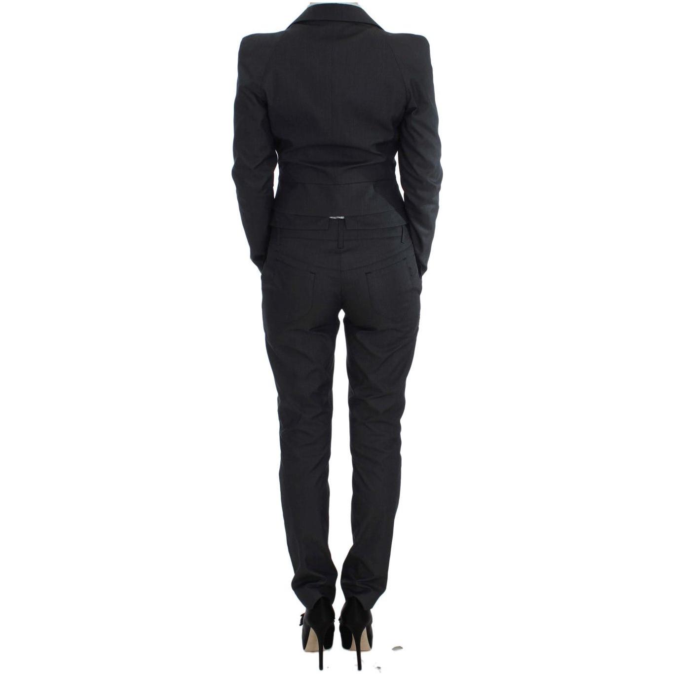 Exte Gray One Button Two Piece Suit Suit