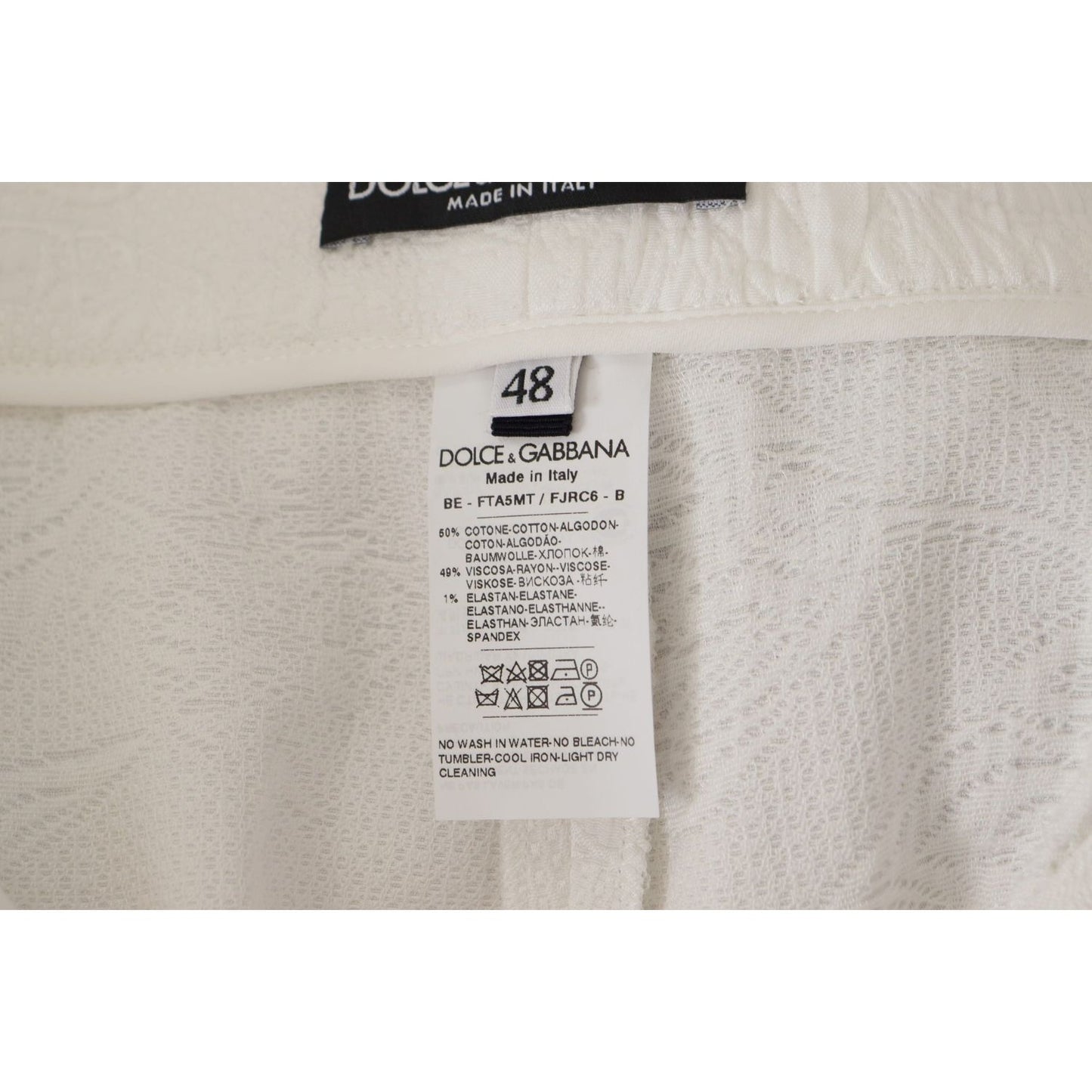 Dolce & Gabbana White High Waist Culotte Cotton Shorts