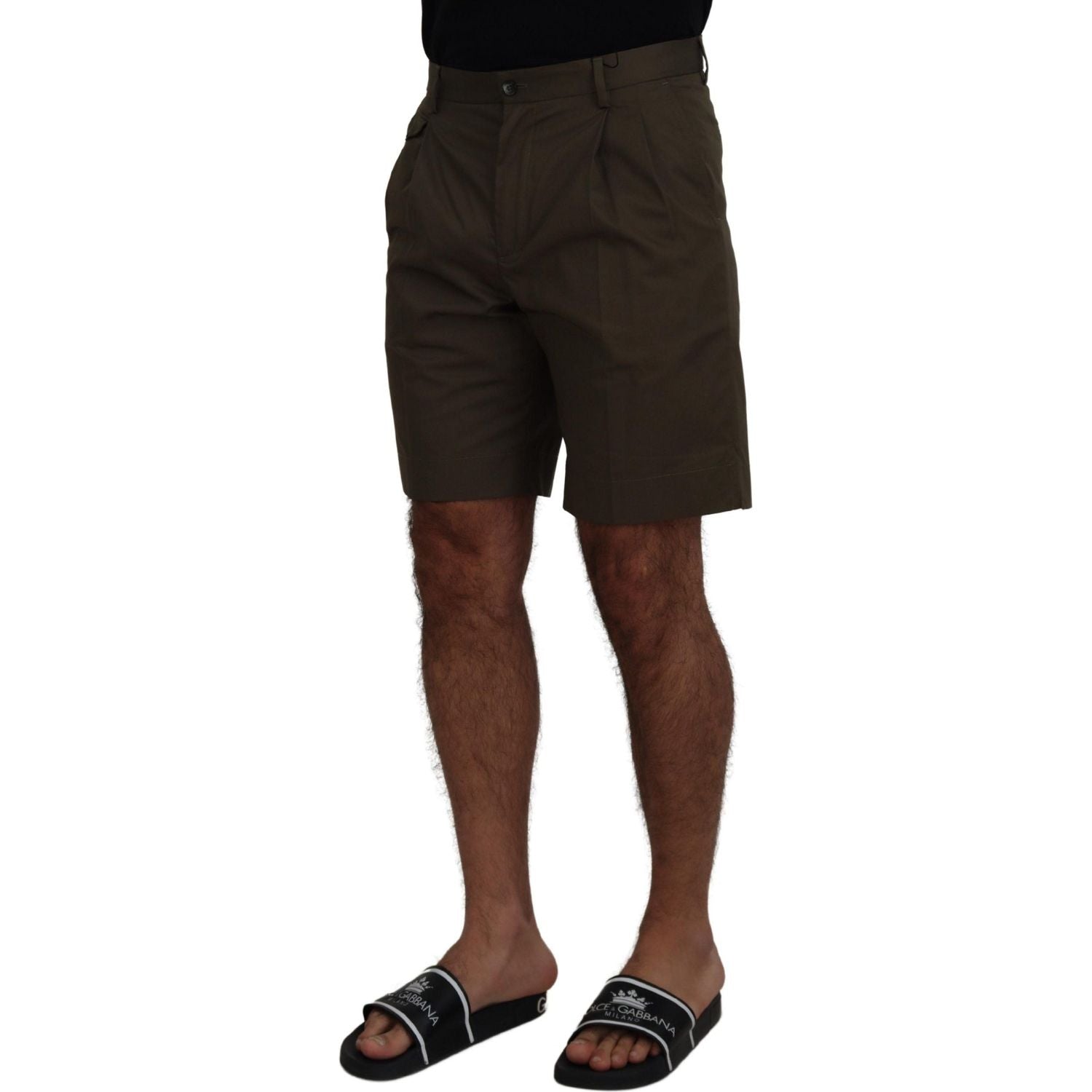 Dolce & Gabbana Green Chinos Cotton Casual Shorts