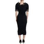Dolce & Gabbana Elegant Sheath Short Sleeve Midi Dress Dolce & Gabbana Tan
