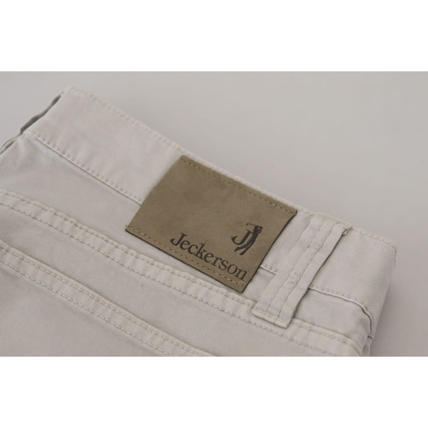 Jeckerson Gray Cotton Tapered Men Casual Pants PAN71768 - 36