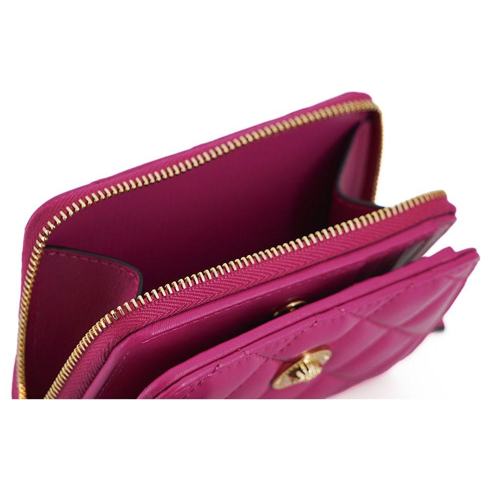 Versace Purple Nappa Leather Bifold Zip Around Wallet WOMAN WALLETS