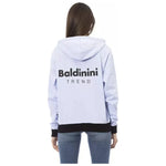 Baldinini Trend Purple Cotton Women Sweater with Adjustable Hood BA-23100-M
