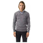Uominitaliani Gray Merino Wool Men Sweater UO-7825-S