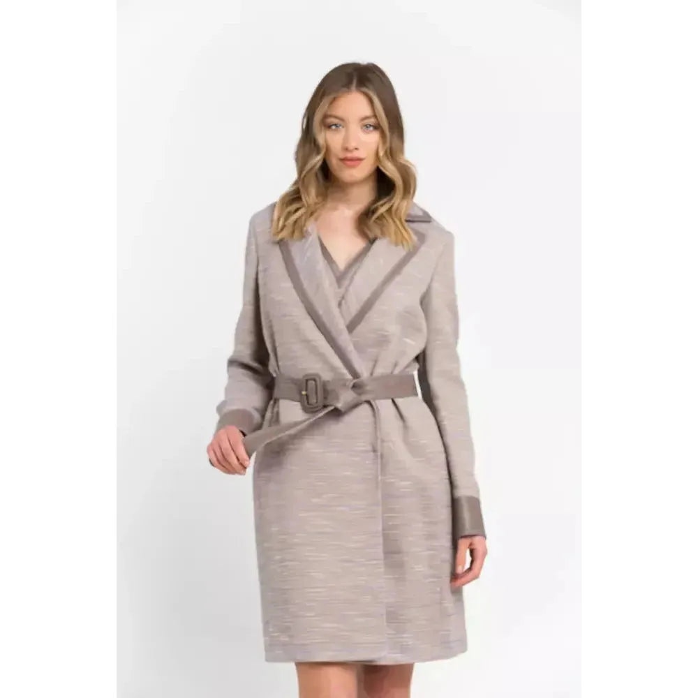 Trussardi Beige Cotton Women Coat Dress