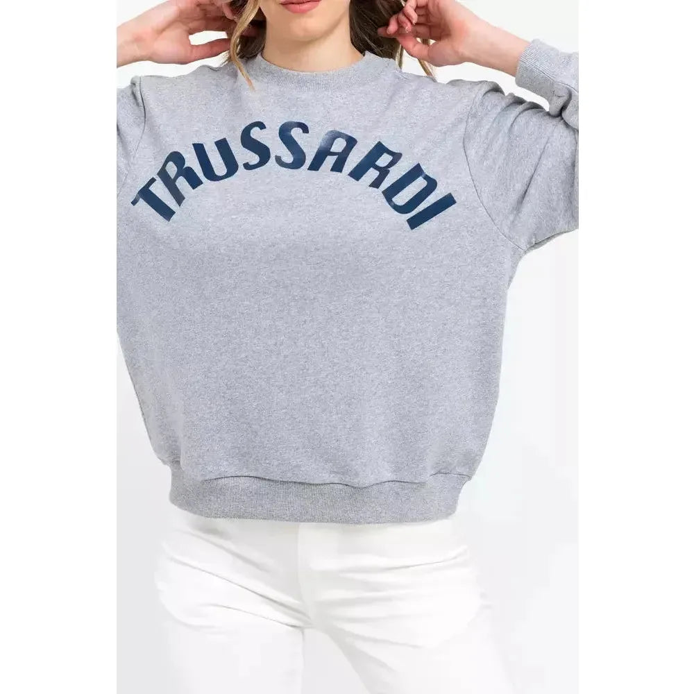 Trussardi Gray Cotton Women Sweatshirt TR-21546-L