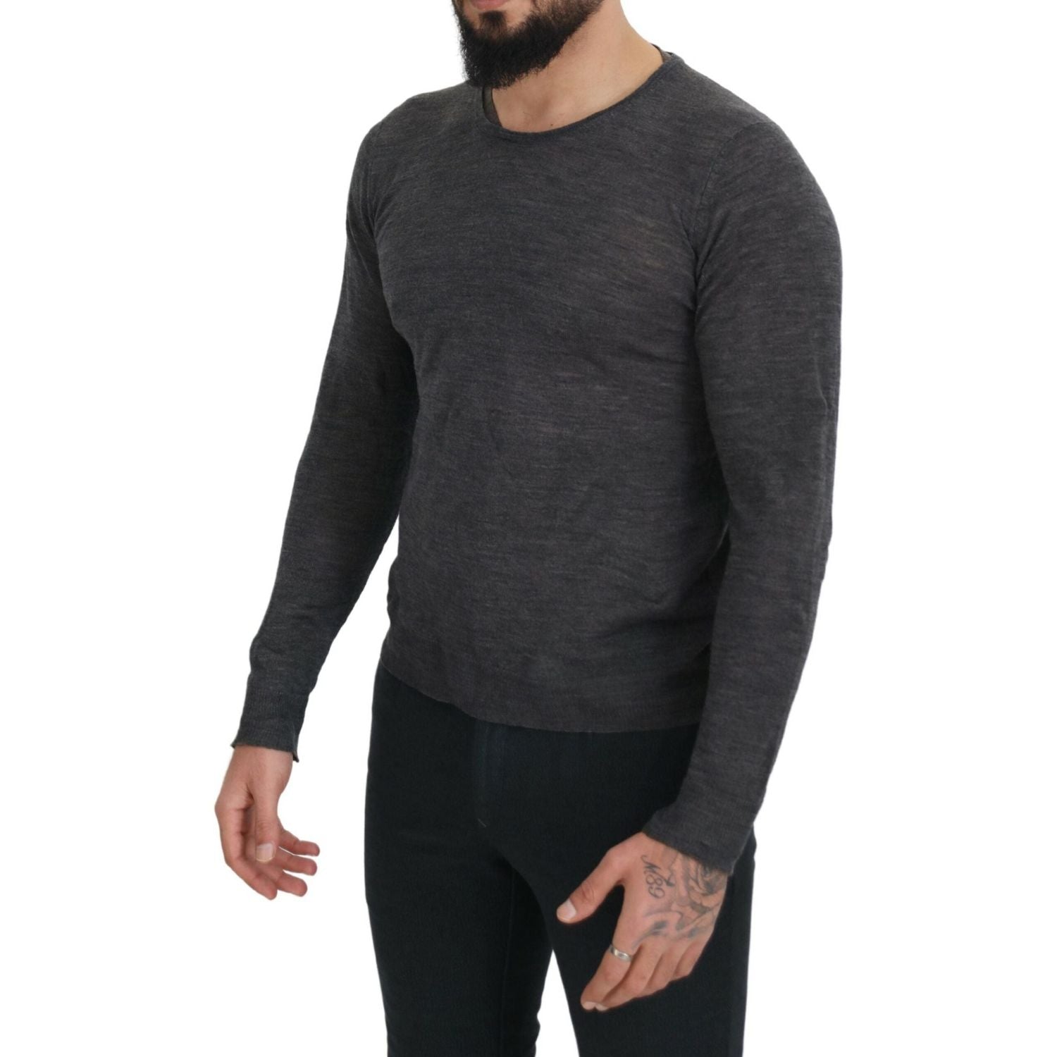 Costume National Gray Crewneck Pullover Sweater