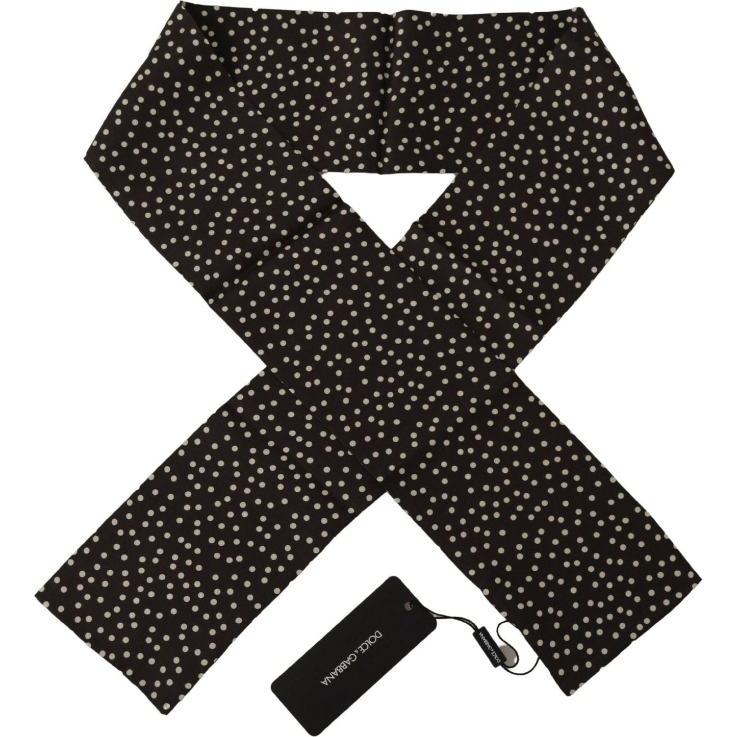 Dolce & Gabbana Brown Polka Dot Men Scarf Neck Wrap Shawl Scarf MS6323
